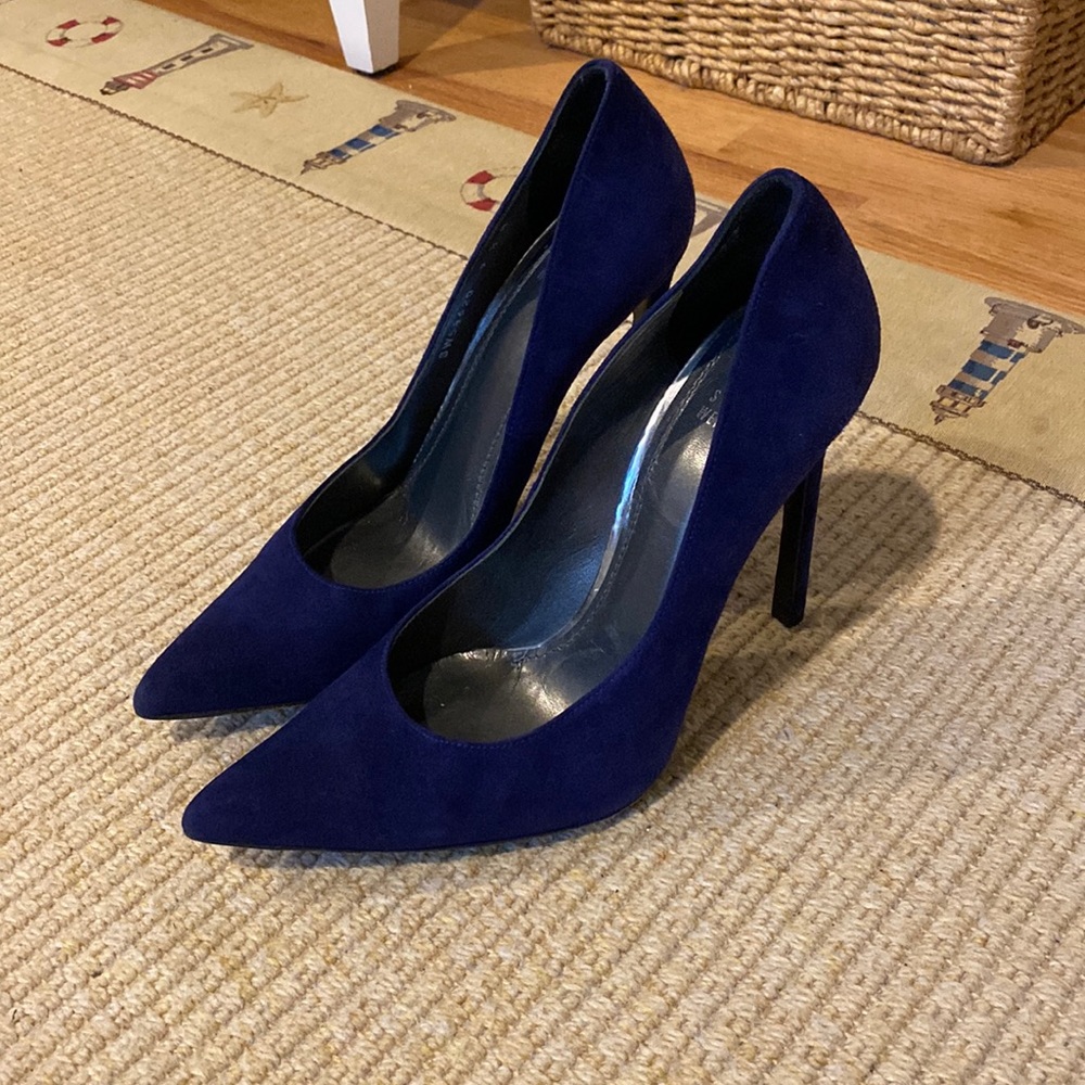 Stuart Weitzman Navy Suede 85mm Pumps